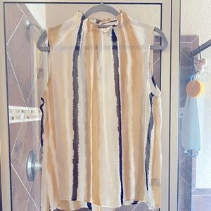 Minimalist sheer neutral blouse